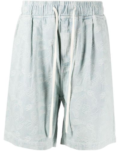 FIVE CM Embroidered Drawstring Track Shorts - Blue