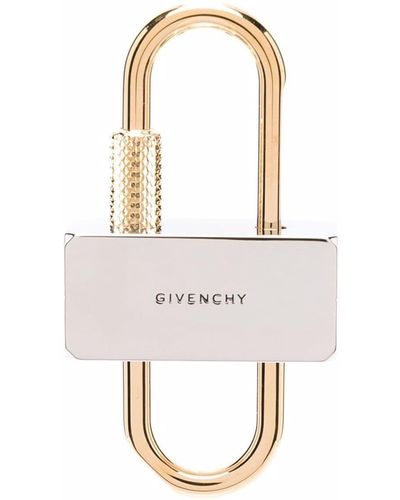 Givenchy Logo-engraved Padlock Keyring - Metallic