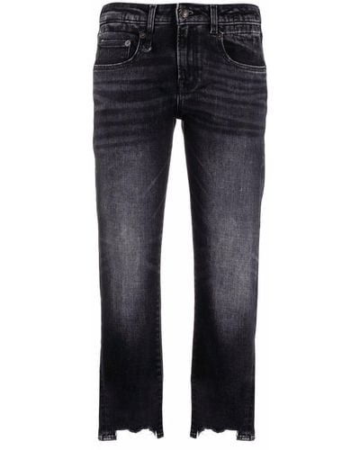 R13 Raw-cut Cropped Jeans - Black