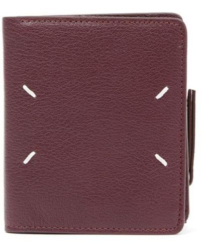Maison Margiela Four-stitch Leather Wallet - Purple