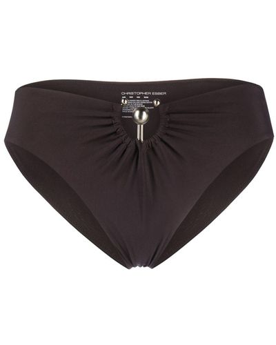 Christopher Esber Slip bikini Orbit con ruches - Nero