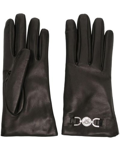 Versace Guantes con aplique Medusa - Negro