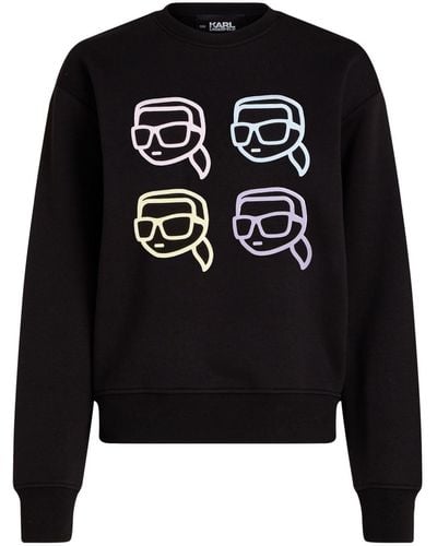 Karl Lagerfeld Ikonik Outline Sweatshirt aus Bio-Baumwolle - Schwarz