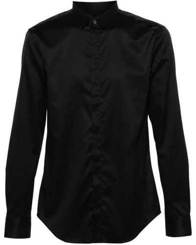 Emporio Armani Overhemd Met Lange Mouwen - Zwart
