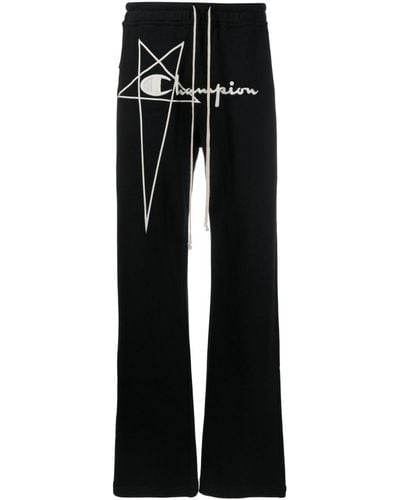 Rick Owens X Champion Logo-embroidered Track Trousers - Black