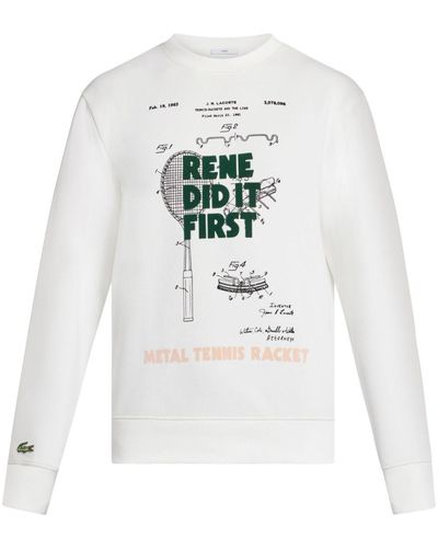 Lacoste Sweatshirt mit grafischem Print - Weiß