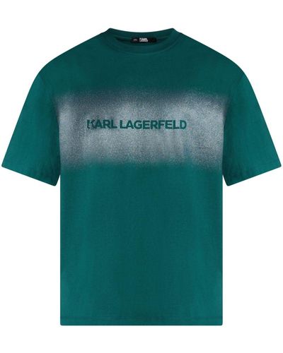 Karl Lagerfeld Logo-jacquard Cotton T-shirt - Green