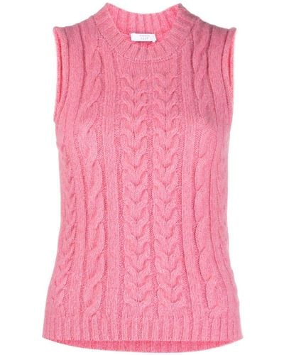 Peserico Sleeveless Cable-knit Top - Pink
