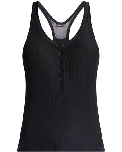 Tom Ford Ribbed Jersey Tank Top - Black