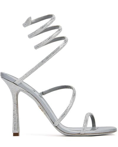 Rene Caovilla Spiral-design Heeled Sandals - White