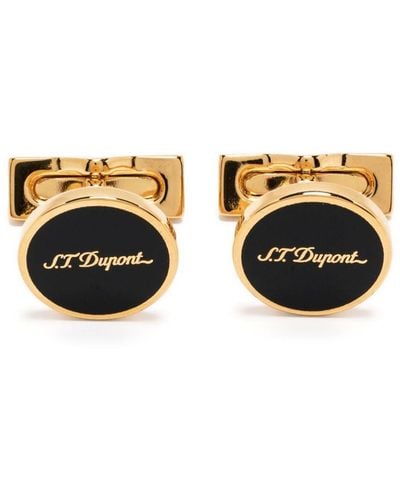 S.t. Dupont Engraved-logo Cufflinks - Metallic