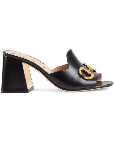 Gucci Women's Slide Sandal With Horsebit - Zwart