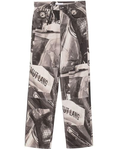 Helmut Lang Jeans mit fotografischem Print - Grau