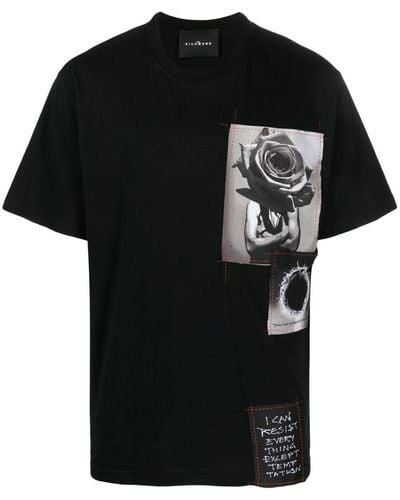 John Richmond Jimo T-shirt Met Fotoprint - Zwart