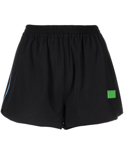 Ganni Pantalones cortos de deporte con cinturilla elástica - Negro