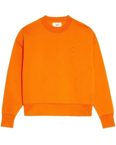 Ami Paris Ami De Coeur Embroidered Sweatshirt - Orange
