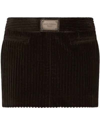 Dolce & Gabbana Logo Plaque Mini Skirt - Black