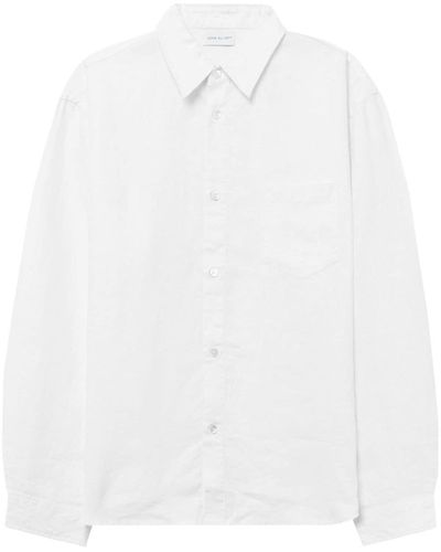 John Elliott Langärmeliges Hemd aus Leinen - Weiß