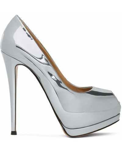 Giuseppe Zanotti Sharon 130mm Peep-toe Court Shoes - Metallic