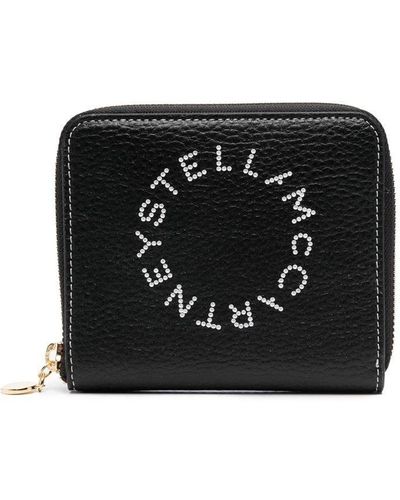Stella McCartney Portefeuille zippé à logo imprimé - Noir
