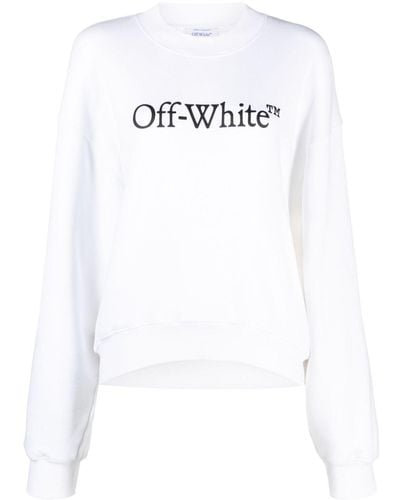 Off-White c/o Virgil Abloh Bookish Logo-print Cotton Sweatshirt - White