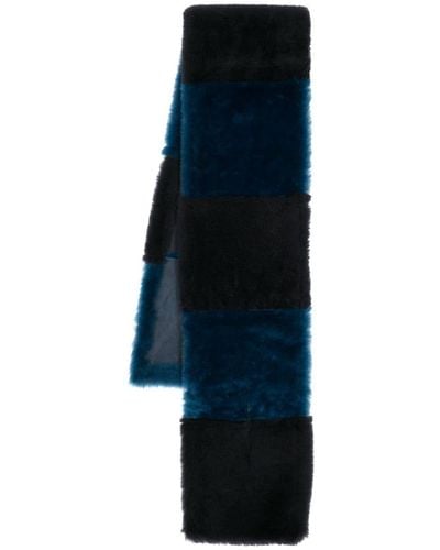Paul Smith Panelled Shearling Scarf - Blue