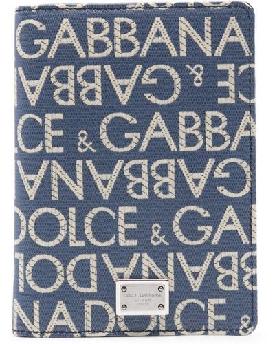 Dolce & Gabbana Jacquard-logo Motif Cardholder - Blue