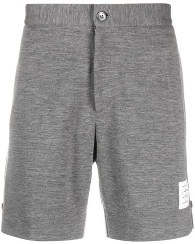 Thom Browne Logo-patch Knee-length Shorts - Grey
