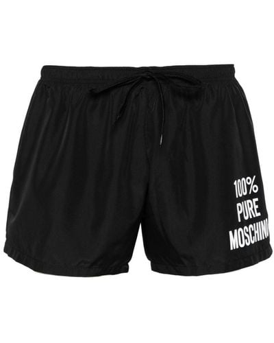Moschino Logo-printed Swim Shorts - Black