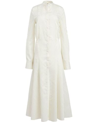 Khaite The Waylon Striped Shirtdress - White
