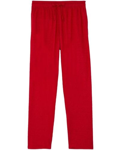 Vilebrequin Drawstring Straight-leg Linen Pants - Red