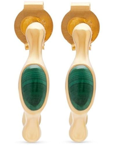 Missoma Malachite Gold-plated Hoop Earrings - Metallic