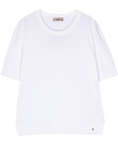 Herno Fine-knit Short-sleeved Jumper - White