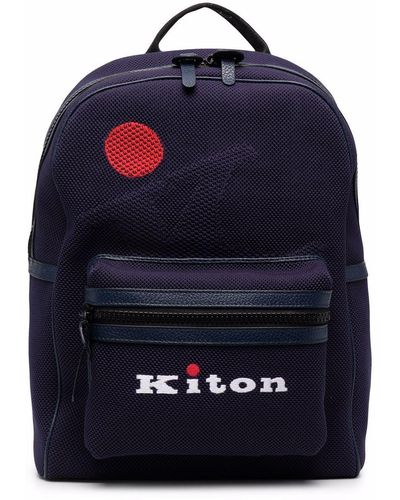 Kiton ロゴ バックパック - ブルー