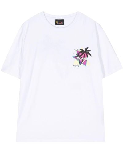 Mauna Kea Sunset Palms Cotton T-shirt - White