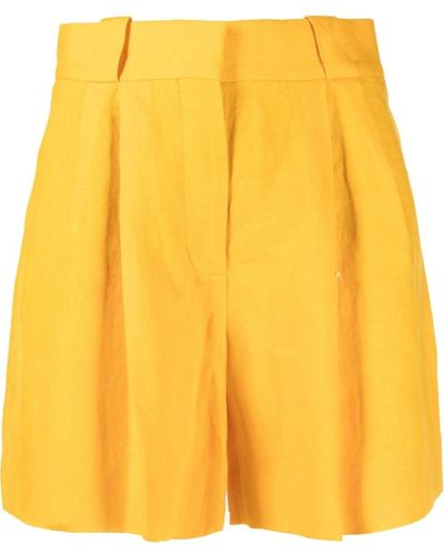 Blazé Milano High-waist Pleat Shorts - Yellow