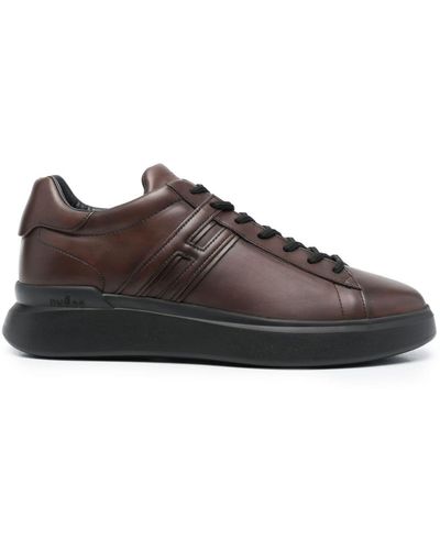 Hogan H580 Logo-patch Leather Sneakers in Blue for Men | Lyst