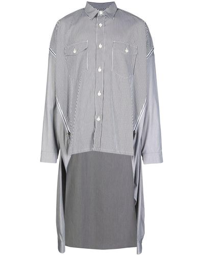 Facetasm Striped Oversized Shirt - Gray