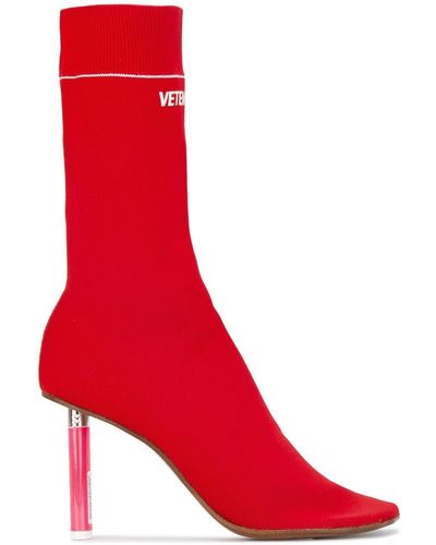 Vetements Red Lighter Heel Sock Boots
