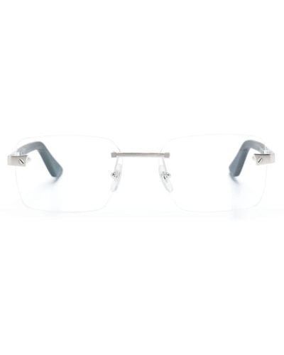 Cartier Rahmenlose Brille mit eckigen Gläsern - Weiß