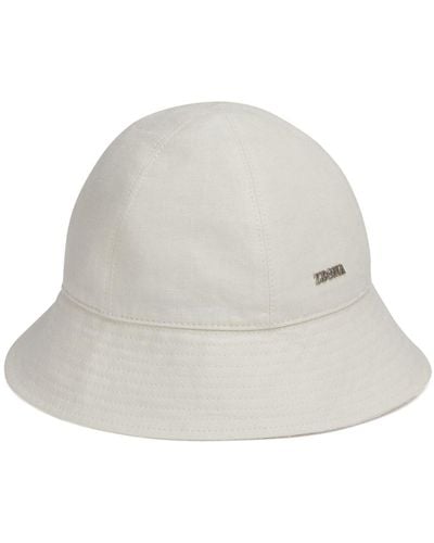 Zegna Oasi Linen Bucket Hat - White