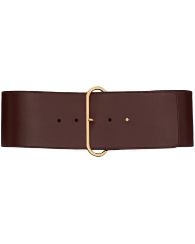 Saint Laurent Lacquered Leather Belt - Brown