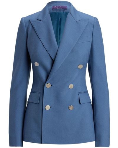 Ralph Lauren Collection Camden Double-breasted Cashmere Blazer - Blue