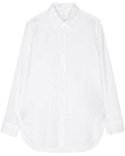 Y's Yohji Yamamoto Pointed-collar Cotton Shirt - White