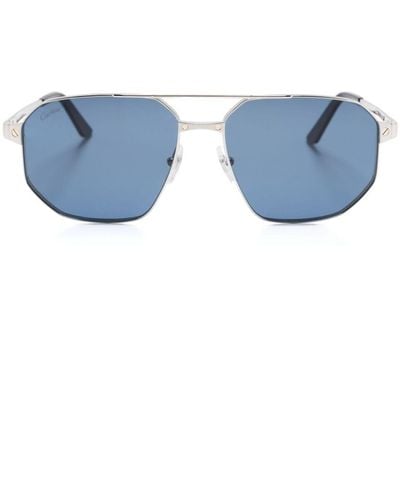 Cartier Geometrische Santos de Cartier Sonnenbrille - Blau