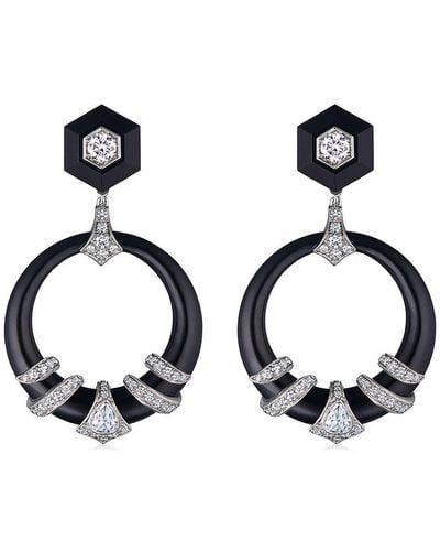 Fred Leighton 18kt Diamond Jade Coiled Dooorknocker Earrings - Metallic