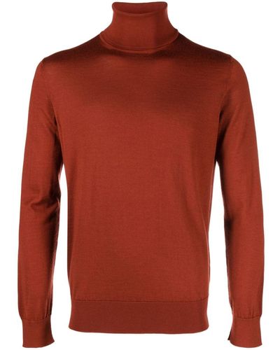 Zegna Roll-neck Cashmere-silk-blend Jumper - Red