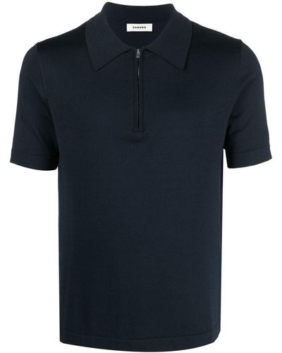 Sandro Poloshirt Met Rits - Blauw