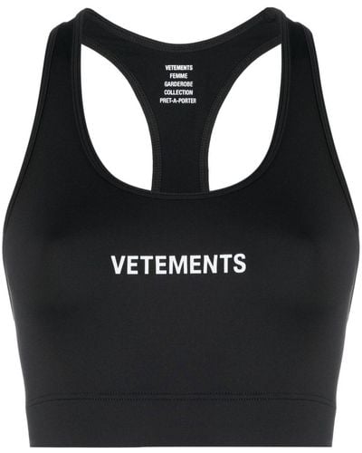 Vetements Sujetador deportivo con logo estampado - Negro