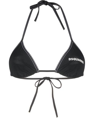 DSquared² Top de bikini con logo estampado - Negro